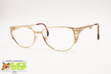 SILHOUETTE M 6160/20 V6050 Vintage 80s high design glasses frame, cat eye squared golden, New Old Stock