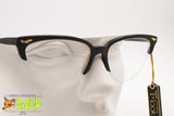 T LOOK Milano mod. Kaprice Vintage 90s cat eye glasses, Matte black acetate deco' lugs, New Old Stock 1990s