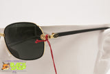 STARRING made in Italy, Vintage rectangular sunglasses men golden & black, New Old Stock