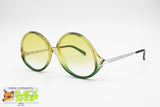 SAPHIRA Vintage 1970s sunglasses green & yellow, reverse frame glam glamour, New Old Stock