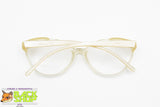 LANCETTI Vintage rare 1970s eyeglass frame women, Semtransparent & Cream pearl, New Old Stock