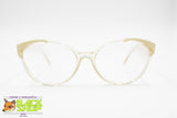 LANCETTI Vintage rare 1970s eyeglass frame women, Semtransparent & Cream pearl, New Old Stock