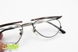 NAKAMURA HUZOI 3138 Special designer glasses, Unconventional shape red metallic superio bar, New Old Stock