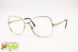 MARCOLIN Vintage 1970s semi-squared glasses frame 22K gold plated, New Old Stock