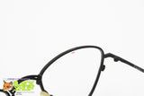 Triangular Matte Black metal frame eyewear, CLAUDIO LA VIOLA frame italy, New Old Stock 1980s