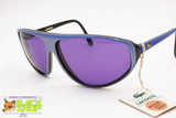 LACOSTE Vintage 80s sunglasses wrap mask, Blu acetate violet lenses, New Old Stock 1980s