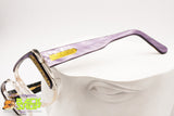 ENRICA MASSEI Made in Italy 80s eyeglass frame thick and oversize, violet acetate & golden deco', New Old Stock