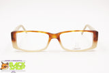 LANCETTI Vintage glasses frame acetate caramel brown & white cream, leather arms, New Old Stock
