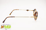 Vintage 80s artisanal handcrafted oval eyeglass frame, asymmetric details arms, New Old Stock