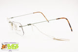 AUGUSTO VALENTINI M7450 col. 191 Rimless eyeglass frame rectangular lenses, New Old Stock