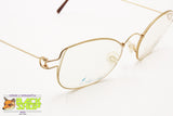 T3 2016 Vintage glasses frame eyeglasses, innovative metal material golden satin, New Old Stock 1990s