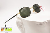 STARRING made in Italy, Vintage rectangular sunglasses men golden & black, New Old Stock