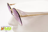 Façonnable RODERMAN Round panto Sunglasses rimless, Violet shaded lenses, New Old Stock 1990s