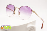 Façonnable RODERMAN Round panto Sunglasses rimless, Violet shaded lenses, New Old Stock 1990s
