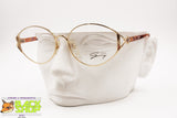Genny 589 5175 Women Vintage Eyeglasses frame, Golden & Brown designer temples, New Old Stock 1980s