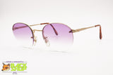 Façonnable RODERMAN Round panto Sunglasses rimless, Violet shaded lenses, New Old Stock 1990s