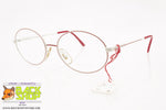 METALVISTA mod. 1249 209, Vintage oval eyeglass frame white & red underlined, New Old Stock 1970s