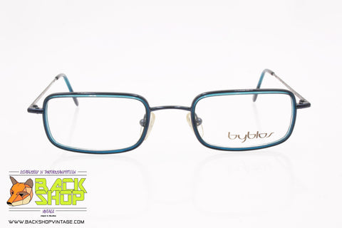 BYBLOS mod. B680 3278, Vintage eyeglass frame double rims electric blue rectangular, New Old Stock