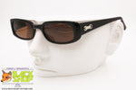 Vintage 1990s Sunglasses mod. 2014, Made in Italy, black frame brown lenses, New Old Stock
