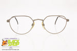 Unbranded vintage polygonal eyeglass frame silver satin, New Old Stock 1980s