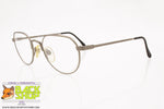 Unbranded vintage polygonal eyeglass frame silver satin, New Old Stock 1980s