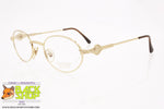 WEST POINT mod. 327 1, Vintage oval eyeglass frame golden high design, New Old Stock 1990s