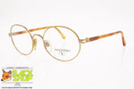 VALENTINO mod. V415 1117, Vintage round eyeglass frame golden, New Old Stock 1980s