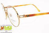 VALENTINO mod. V415 1117, Vintage round eyeglass frame golden, New Old Stock 1980s