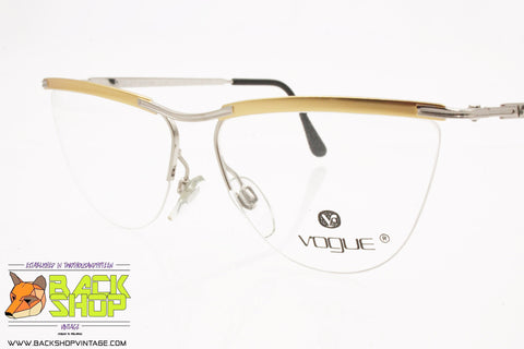 VOGUE mod. VO3031 ORO/ARG, Vintage eyeglass frame half rimmed women, New Old Stock 1990s