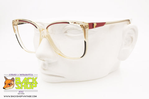 PREMIER PARIS mod. SAMANTHA P1 169, Vintage cat eye eyeglass frame women adorned, New Old Stock 1980s