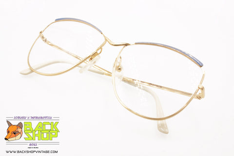 ESSILOR mod. 415-02 AHG 1, Vintage eyeglass frame women accentuated eyebrows, New Old Stock 1980s