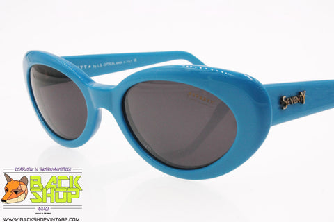 SEVENTY by L.S. OPTICAL mod. MS141 C, Vintage cat eye blue sunglasses made in Italy, New Old Stock 1990