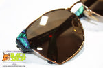 PACO RABANNE Paris mod. PR-703 GP-VERT, Vintage sunglasses women golden & marbled green, New Old Stock 1980s