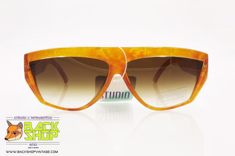 STUDIO Vintage pop funky sunglasses, yellow dappled color, New Old Stock 1990s