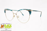 REGINE'S mod. 154 TURQUOISE, Vintage round eyeglass frame women, Hand made Italy, New Old Stock 1980s