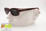 SERGIO TACCHINI S.T. 1514-S Vintage Sunglasses squared rims, red veined acetate, New Old Stock 90s