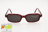 SERGIO TACCHINI S.T. 1514-S Vintage Sunglasses squared rims, red veined acetate, New Old Stock 90s