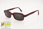 SERGIO TACCHINI S.T. 1514-S Vintage Sunglasses squared rims, red veined acetate, New Old Stock 90s