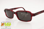 SERGIO TACCHINI S.T. 1514-S Vintage Sunglasses squared rims, red veined acetate, New Old Stock 90s