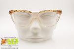 APRILIA EYEWEAR Vintage women glasses frame, Clear & Animalier traslucent, New Old Stock 1990s