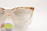 APRILIA EYEWEAR Vintage women glasses frame, Clear & Animalier traslucent, New Old Stock 1990s