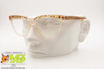 APRILIA EYEWEAR Vintage women glasses frame, Clear & Animalier traslucent, New Old Stock 1990s