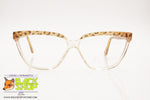 APRILIA EYEWEAR Vintage women glasses frame, Clear & Animalier traslucent, New Old Stock 1990s