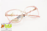 SAFILO ELASTA mod. L644 Vintage pink women's glasses frame, striped pearled, New Old Stock 1980s