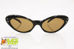 PL Authentic 1960s Vintage Sunglasses, Cat eye black acetate with stars, New Old Stock