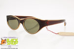 Vintage 1950s Sunglasses, brown & clear old polymer plastic frame glass lenses, New Old Stock