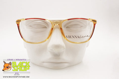 VIENNALINE Vintage 1980s Yellow & Red women eyeglass frame, New Old Stock 1980s