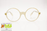 BENETTON Round eyeglass frame, Nerd Geek style, ice white pearly acetate, New Old Stock