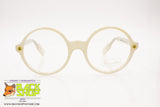 BENETTON Round eyeglass frame, Nerd Geek style, ice white pearly acetate, New Old Stock