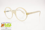 BENETTON Round eyeglass frame, Nerd Geek style, ice white pearly acetate, New Old Stock